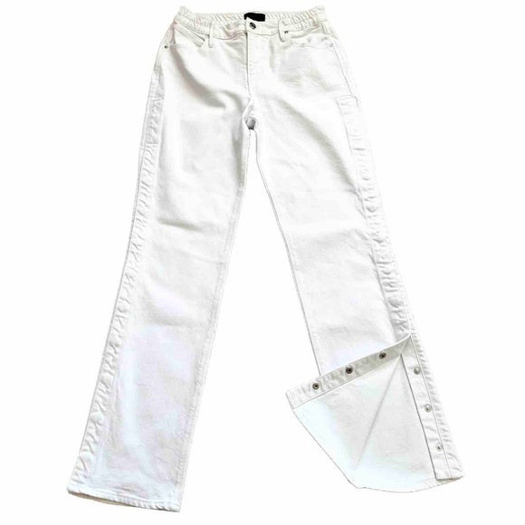 RTA Michael Side Snap Jean White Size 27 Trendy Street Wear Modern Chic Sporty - Picture 2 of 8